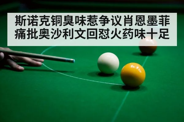斯诺克铜臭味惹争议肖恩墨菲痛批奥沙利文回怼火药味十足